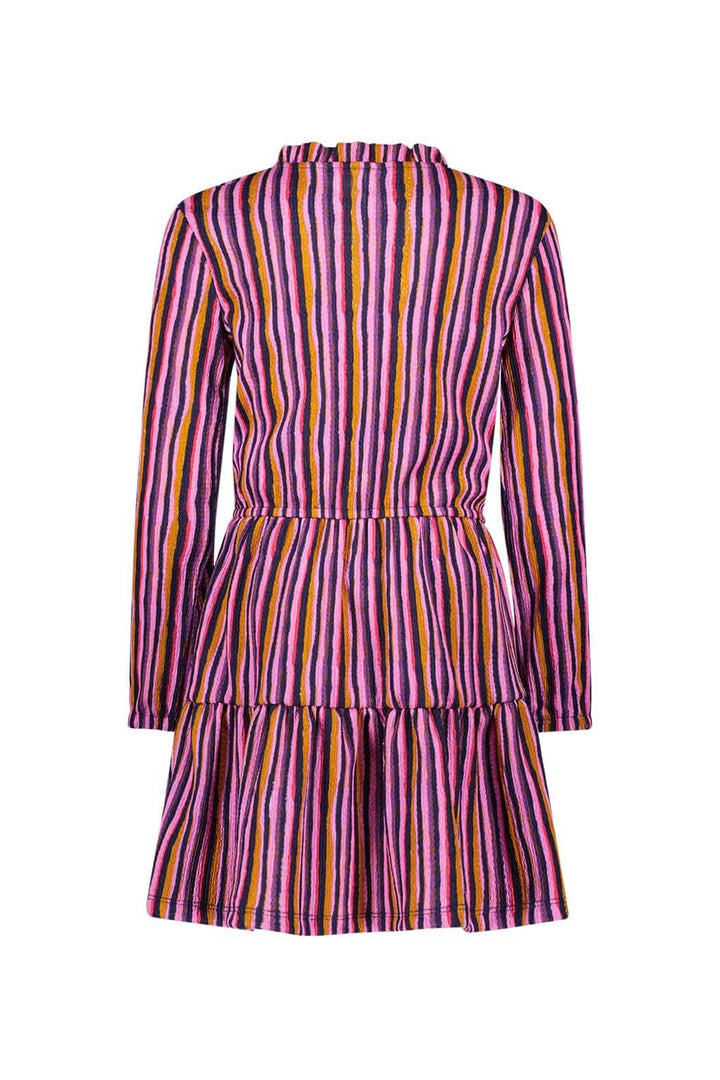 Multicolored striped dress on a white background
