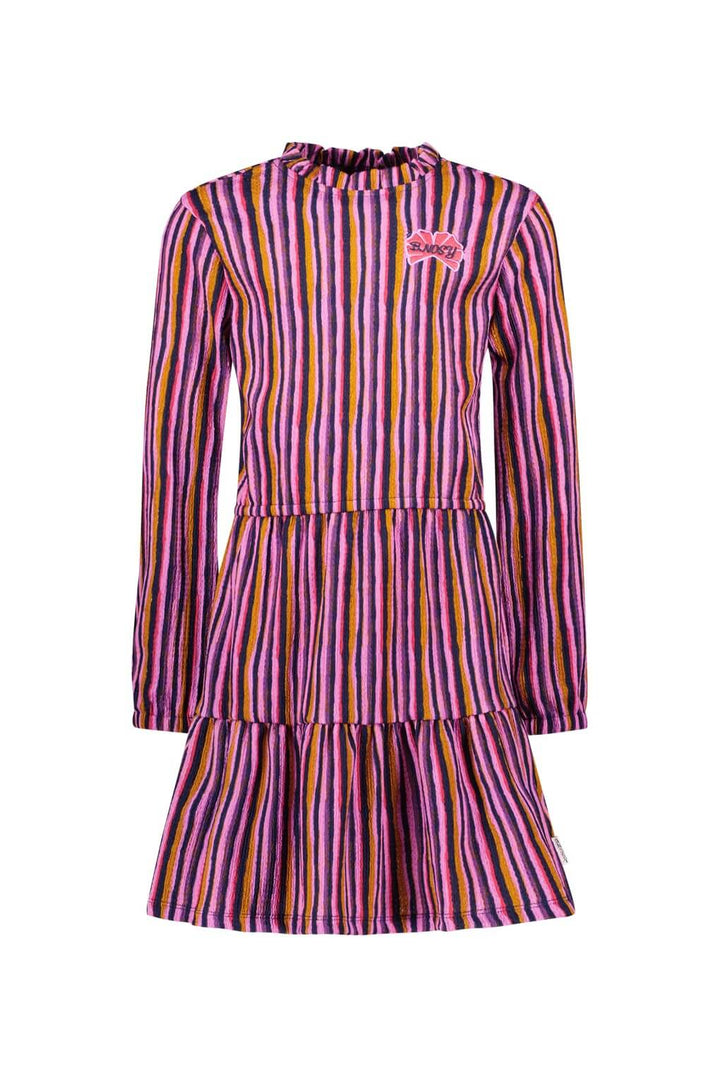 Striped dress with long sleeves on a white background