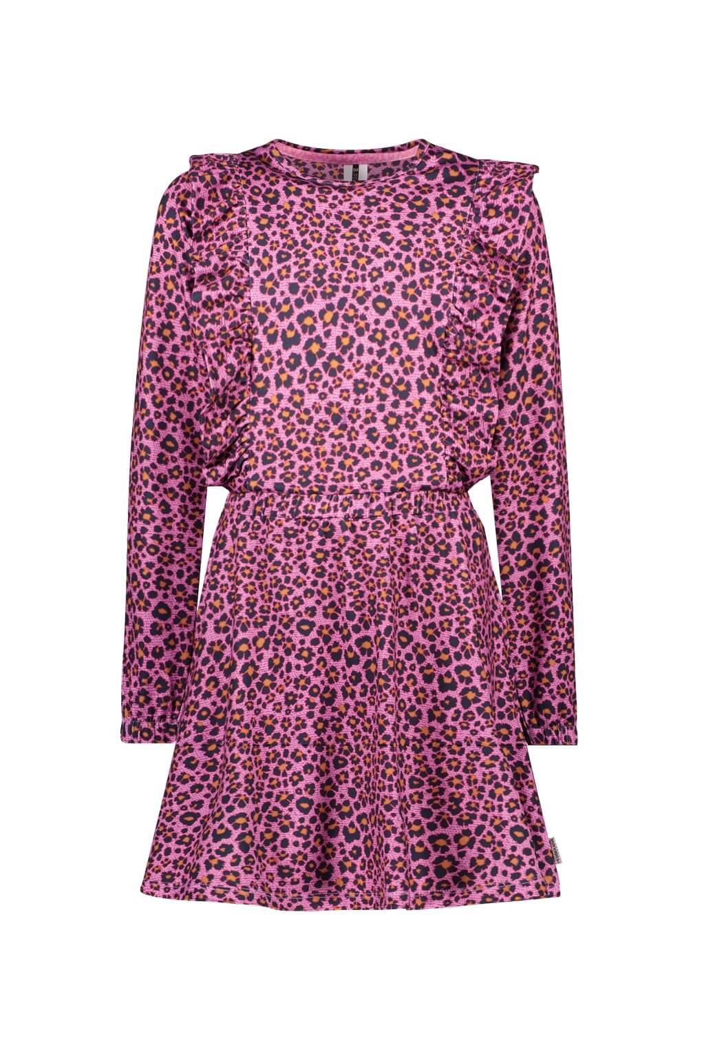 Pink dress with floral print on a white background