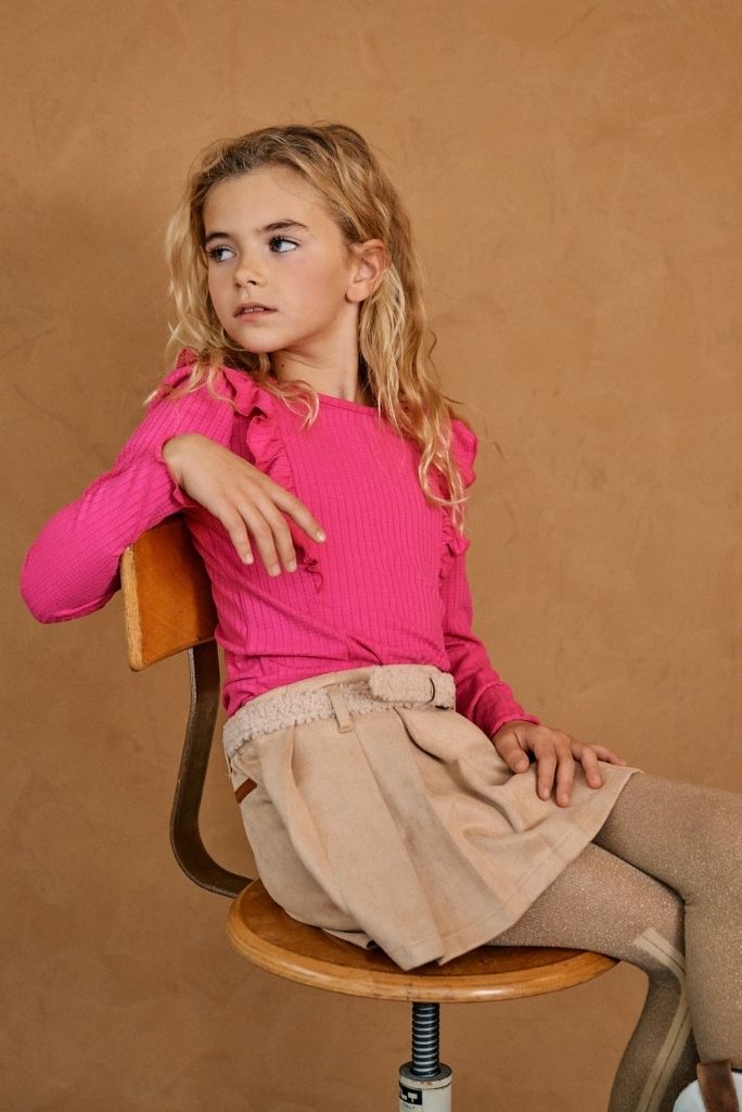 Girls pink long sleeve top Klari by NoNo on a girl