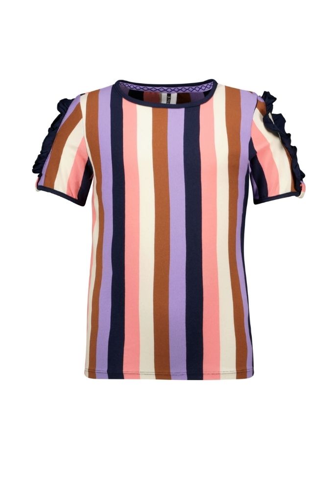 B.Nosy Girls Open Shoulder Stripe Tee