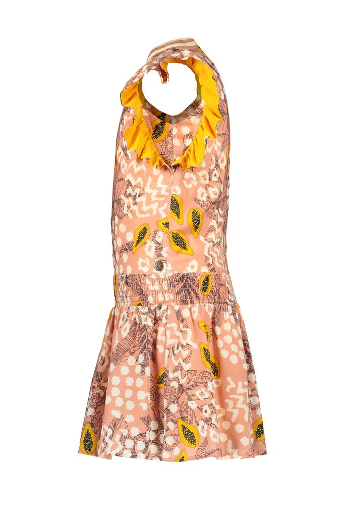 Like FLO Girls Papaya AOP Dress - side