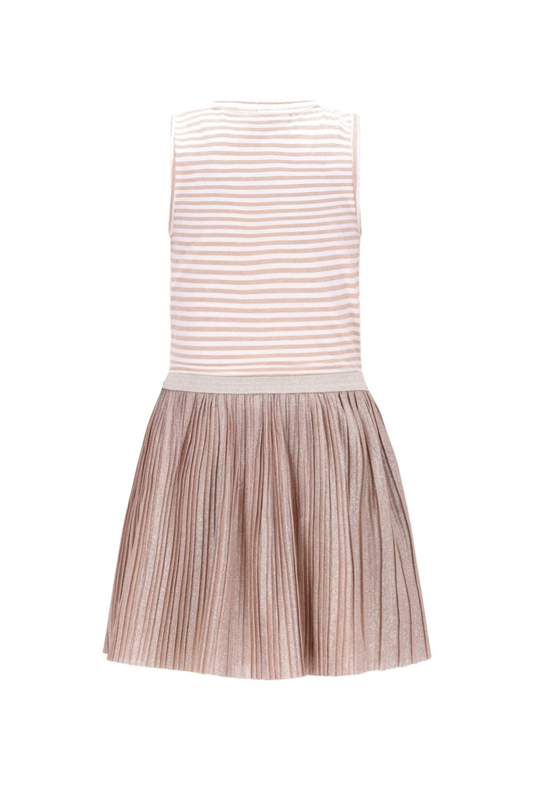 Minte Dress with Metallic Pleated Skirt Gold