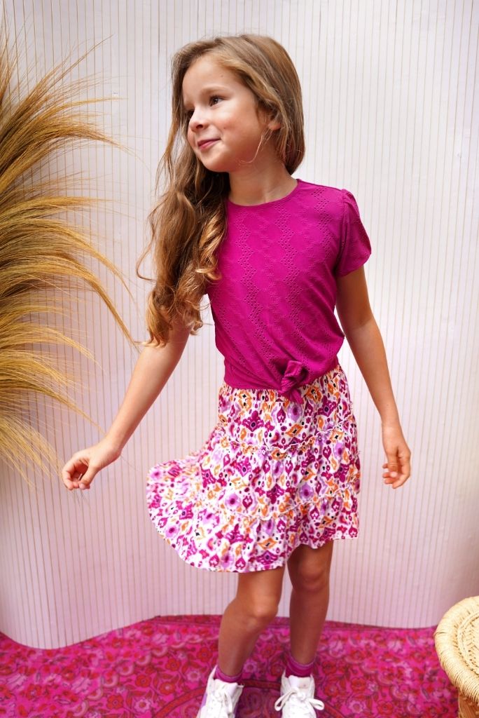 B.Nosy Girls Pink AOP Skirt