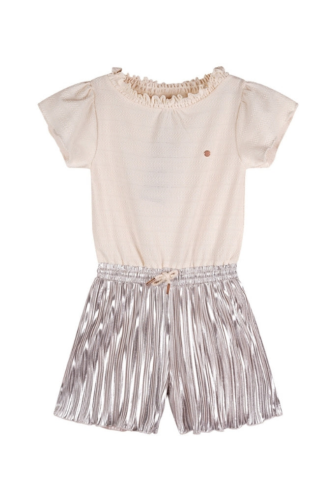 Girls Playsuit Syl in ivory by NONO | Front View