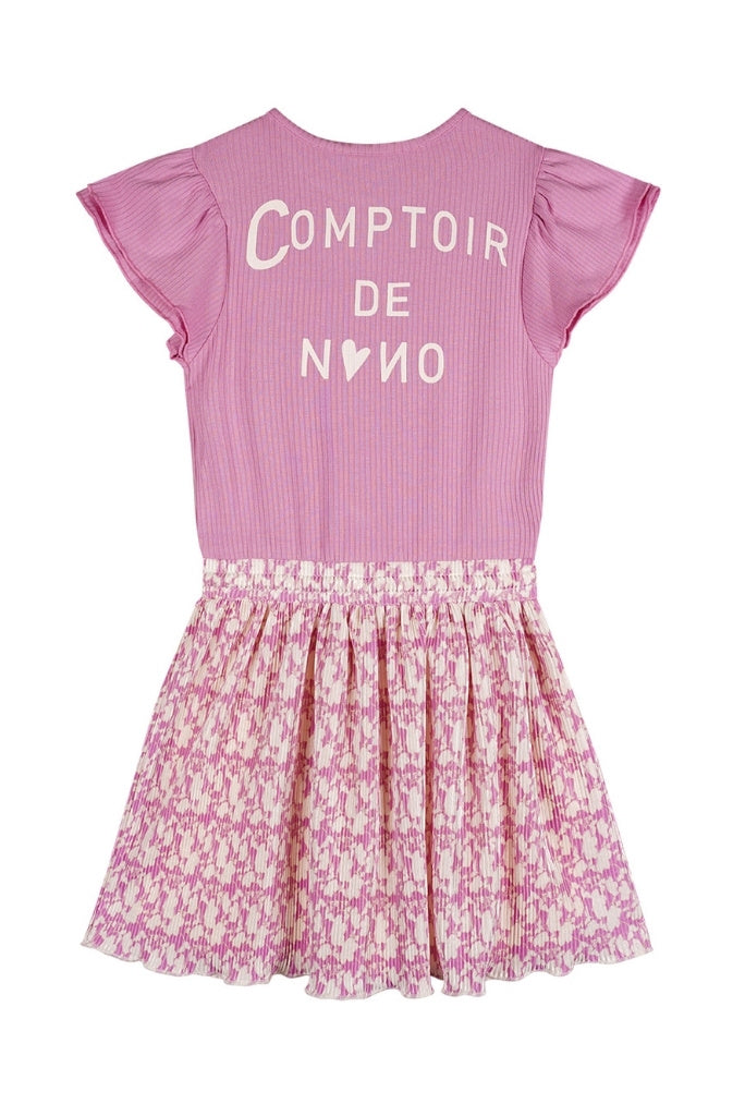 Morly Pleated Dress Purple | Back View