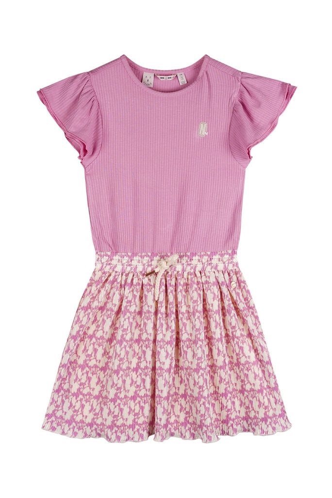 Morly Pleated Dress Purple | Front View