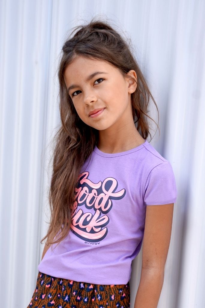 B.Nosy Girls Basic Purple Tee