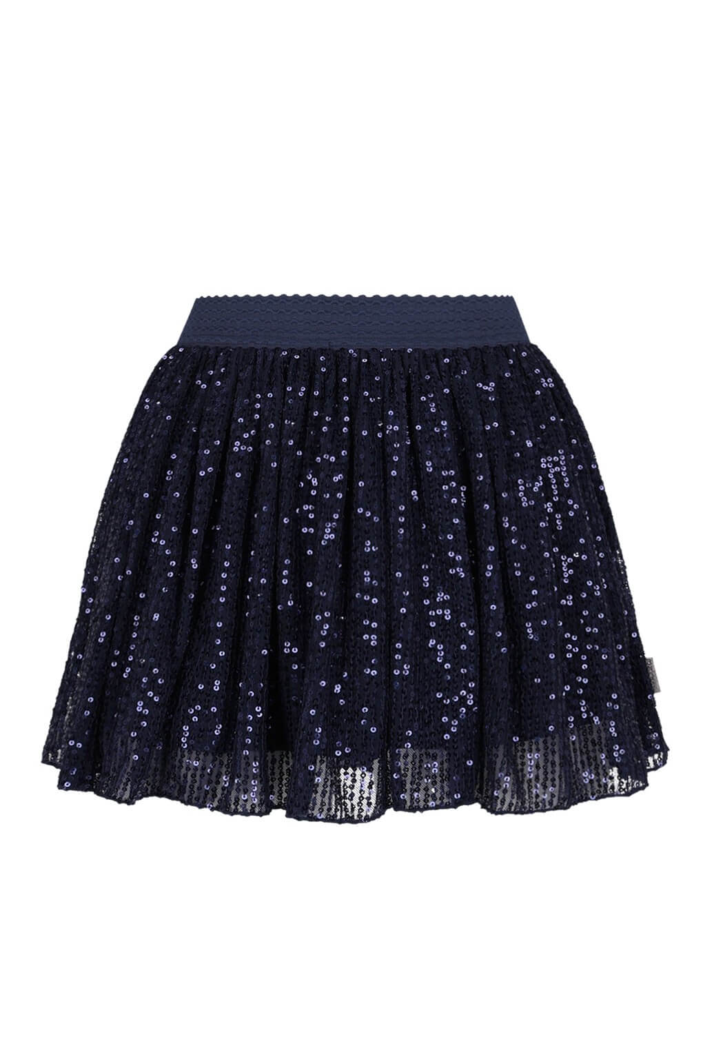 Navy blue sequin skirt River on a white background