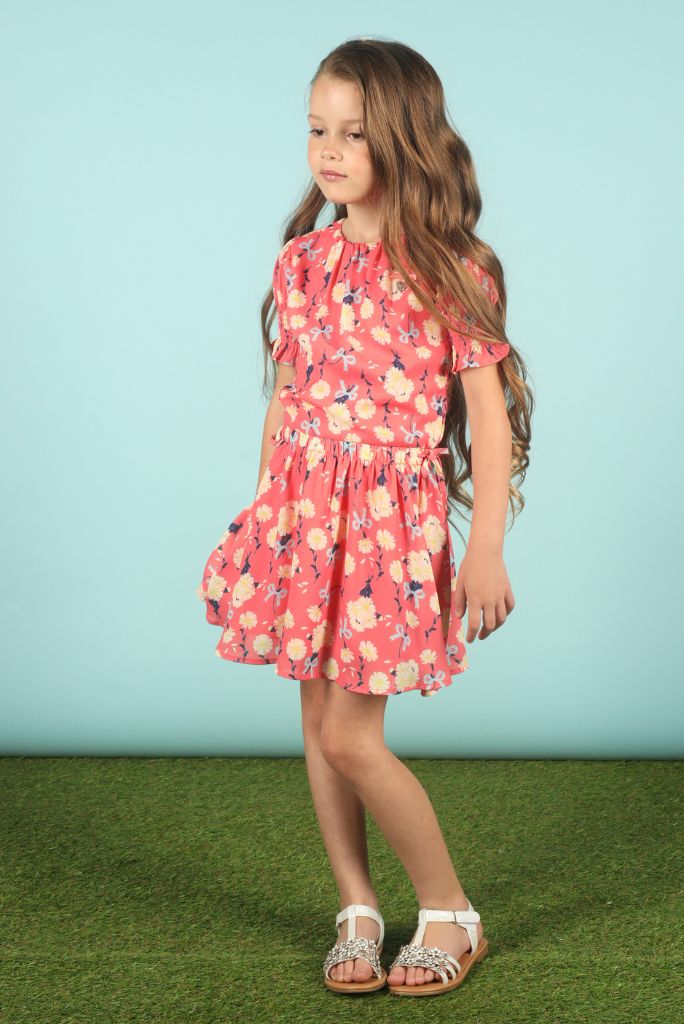 Le Chic Girls SUTTON Daisies & Bows Dress