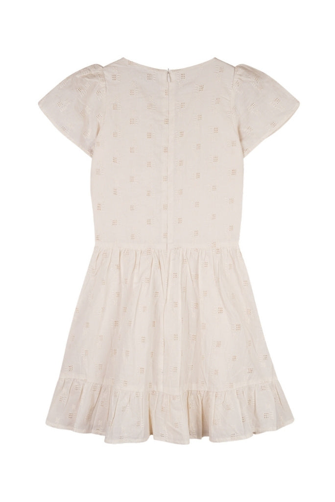 Mirabel Embroidered Dress in white | Back View