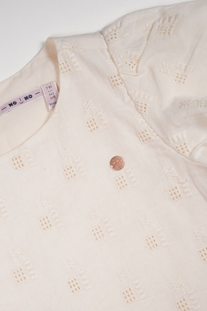 Mirabel Embroidered Dress in white | Close View