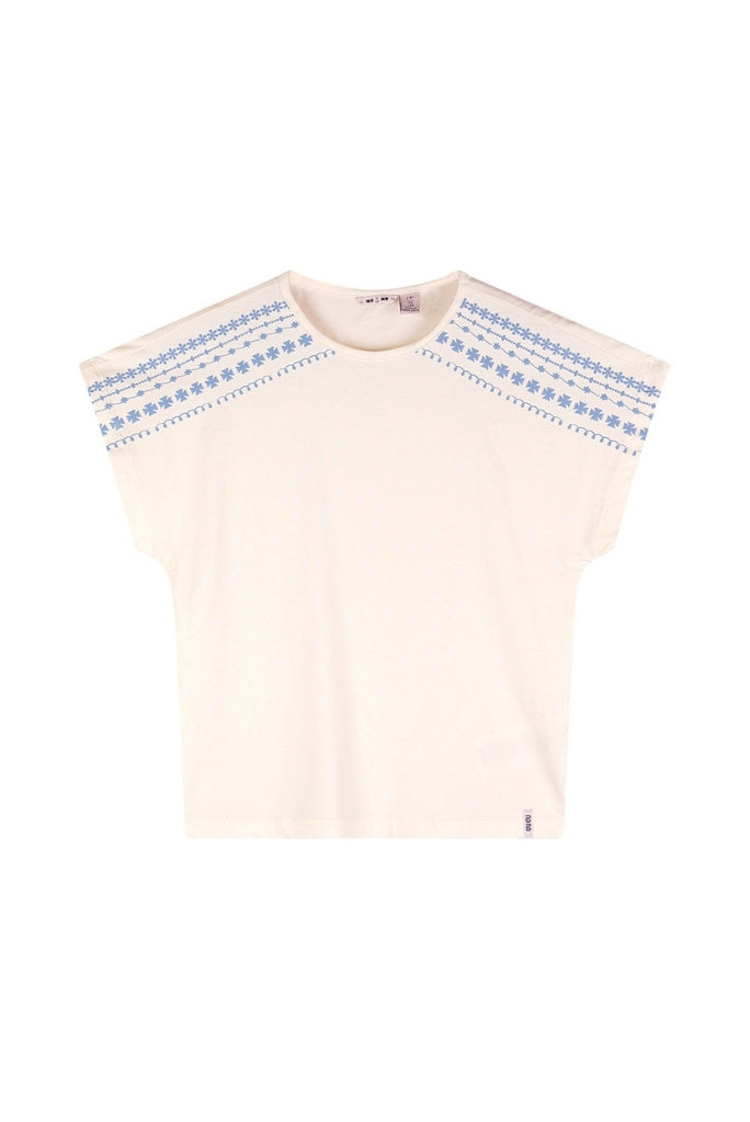 Katy Organic Top Ivory | Front View