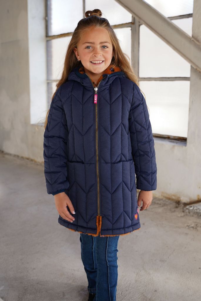 Faux fur reversible jacket for girls