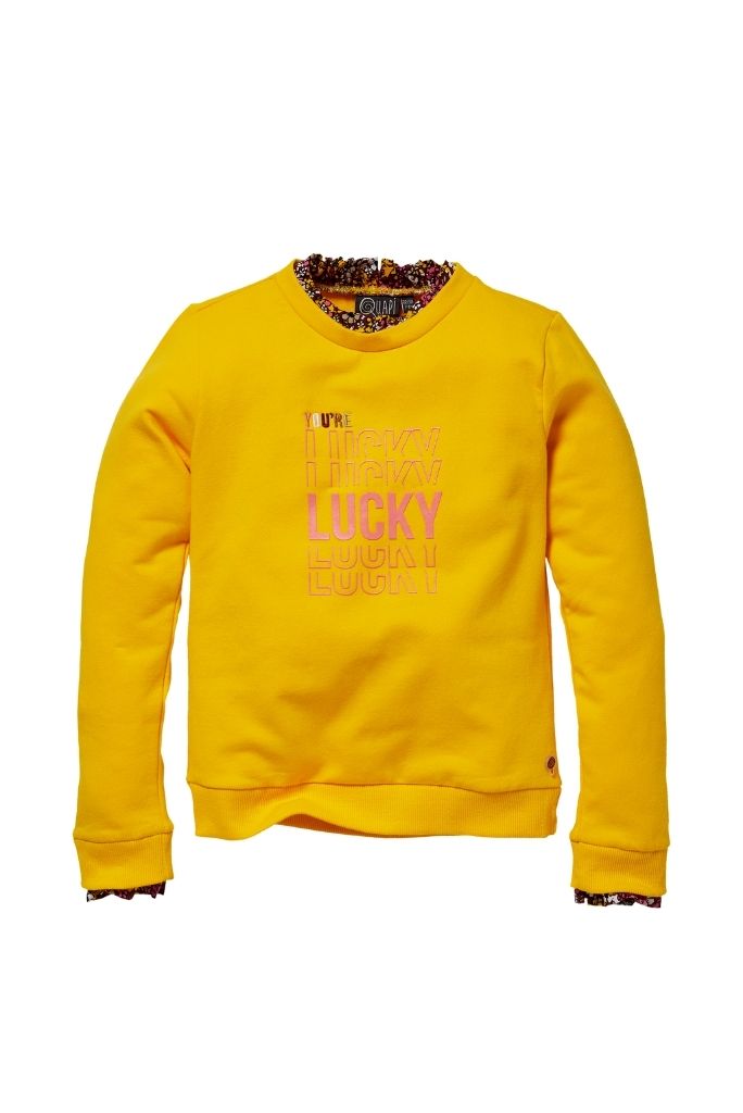 Girls Yellow Jumper Kato by Quapi | Front View