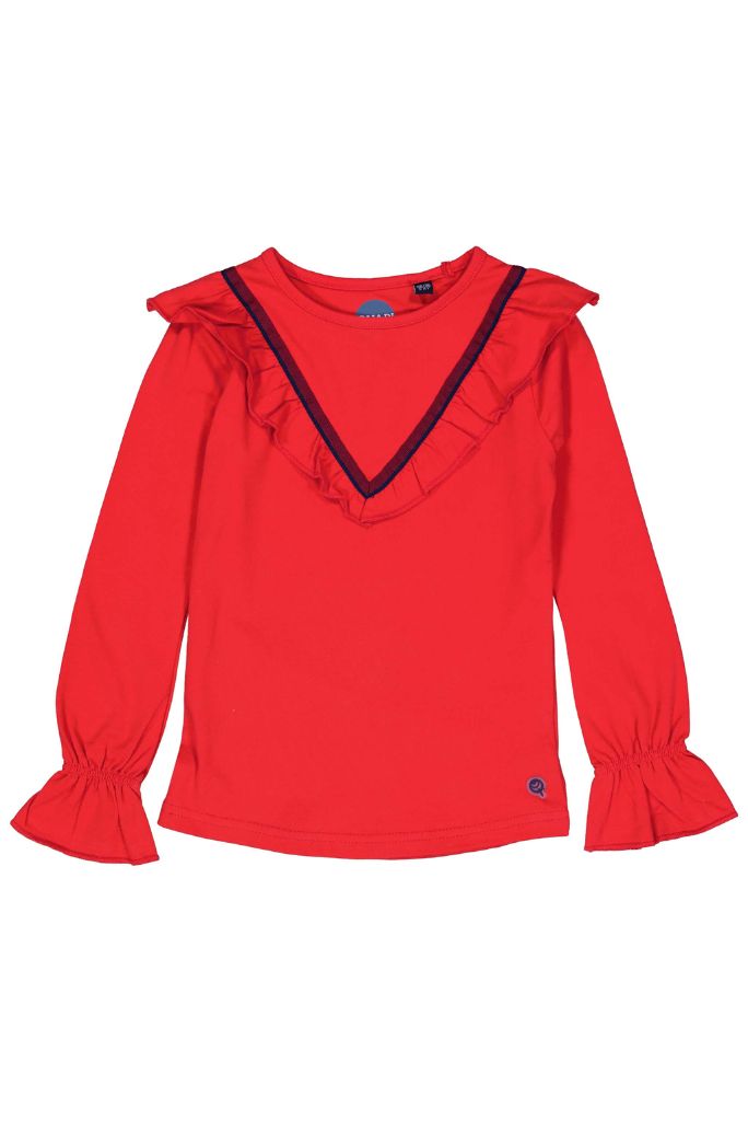 Quapi Girls Kedy Red Long Sleeve Top