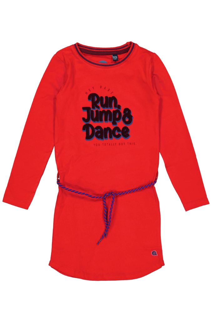 Quapi Girls Kaat Red Long Sleeve Dress