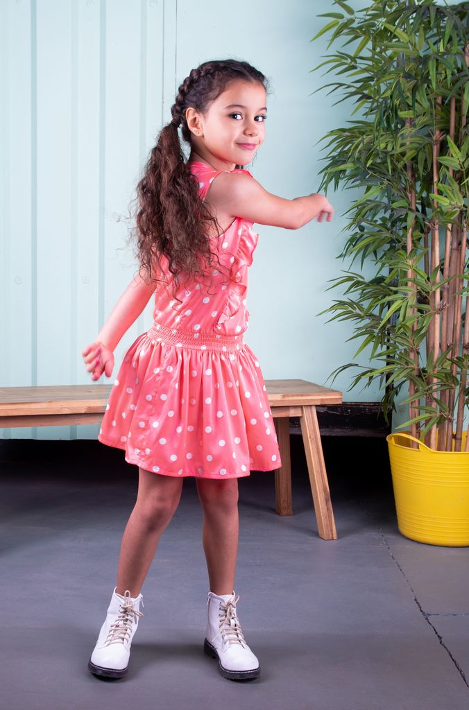 Childrens pink polka dot on sale dresses