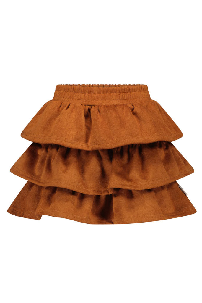 Fake Suede Frill Skirt