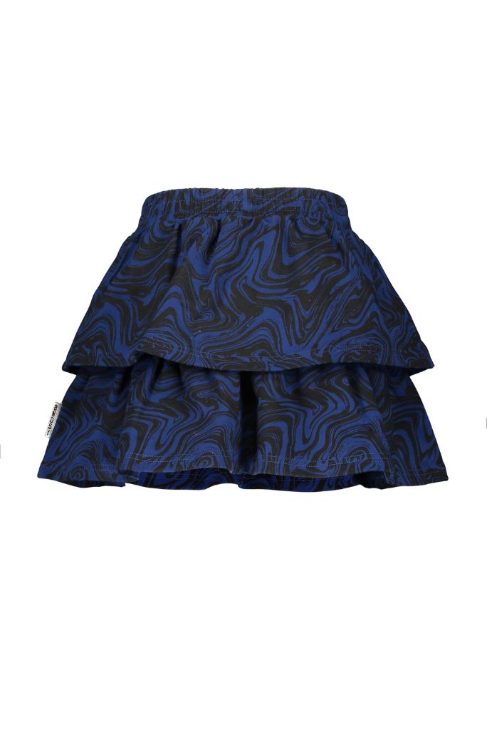 Girls Blue Marble Frill Skirt