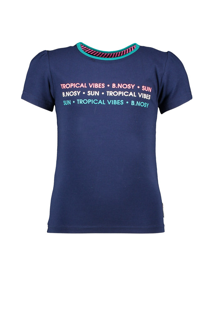 B.Nosy Girls Tee With Artwork - Navy