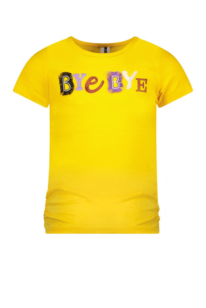 B.Nosy Yellow Tee With Gathered Side Seam