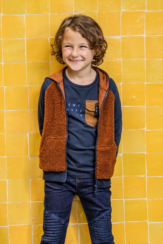 Boys Brown Hooded Teddy Jacket