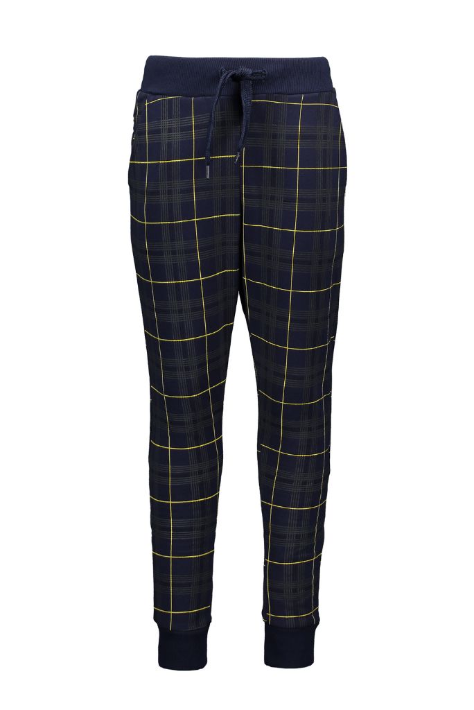 Boys Fleece Check Jogger Pants - front