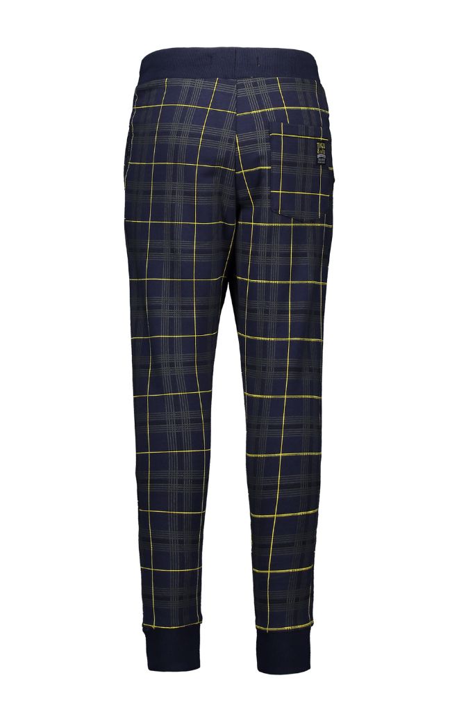 Boys Fleece Check Jogger Pants - back