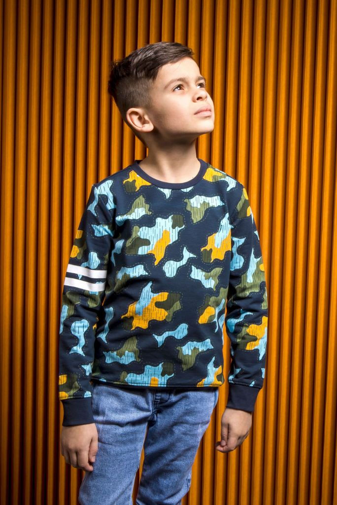 Boy wearing the camo jumper by B.Nosy