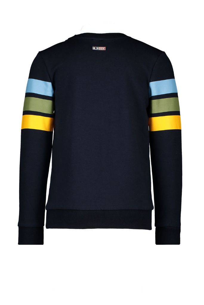 Boys Blue Stripe Crewneck Sweatshirt