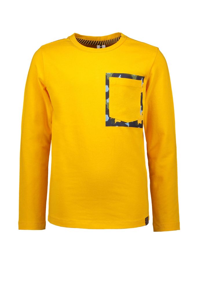 Boys Yellow Long Sleeve Tee With Pocket