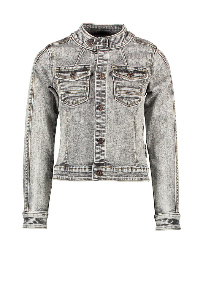 Girls Grey Denim Pilot Jacket