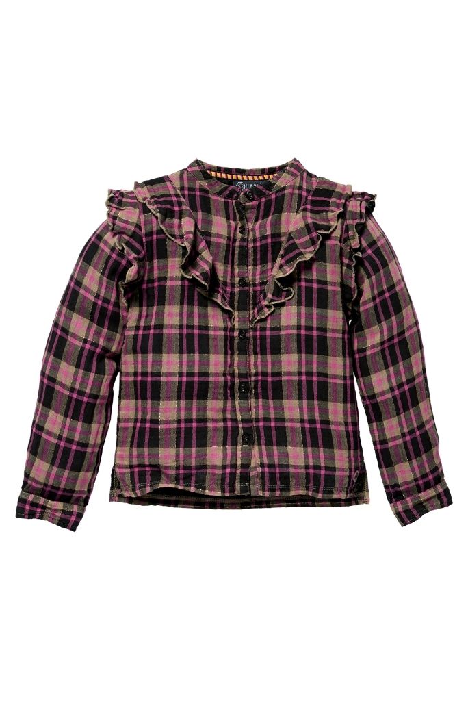 Quapi Girls Katinka Check Blouse Front