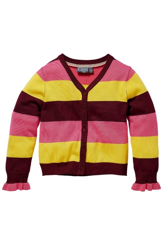 Girls Kella Stripe Cardigan Front