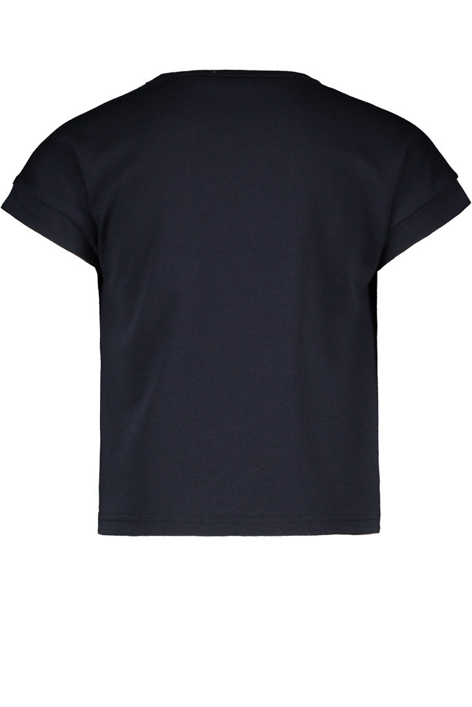 Girls Knotted Sweat Tee - Navy