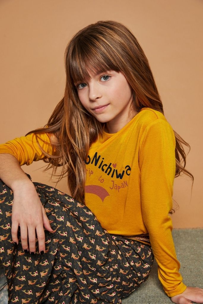 Girls Kus Long Sleeve Tee - Saffron Yellow