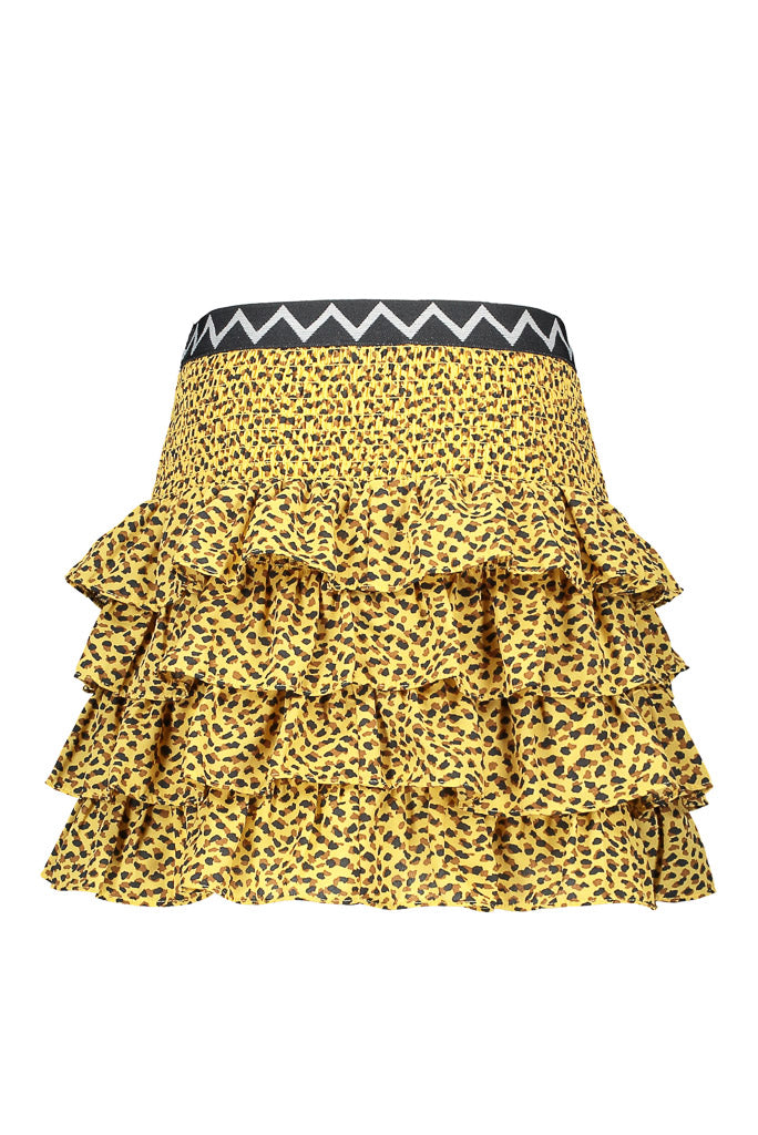 Like FLO Girls Leopard Smock Ruffle Skirt