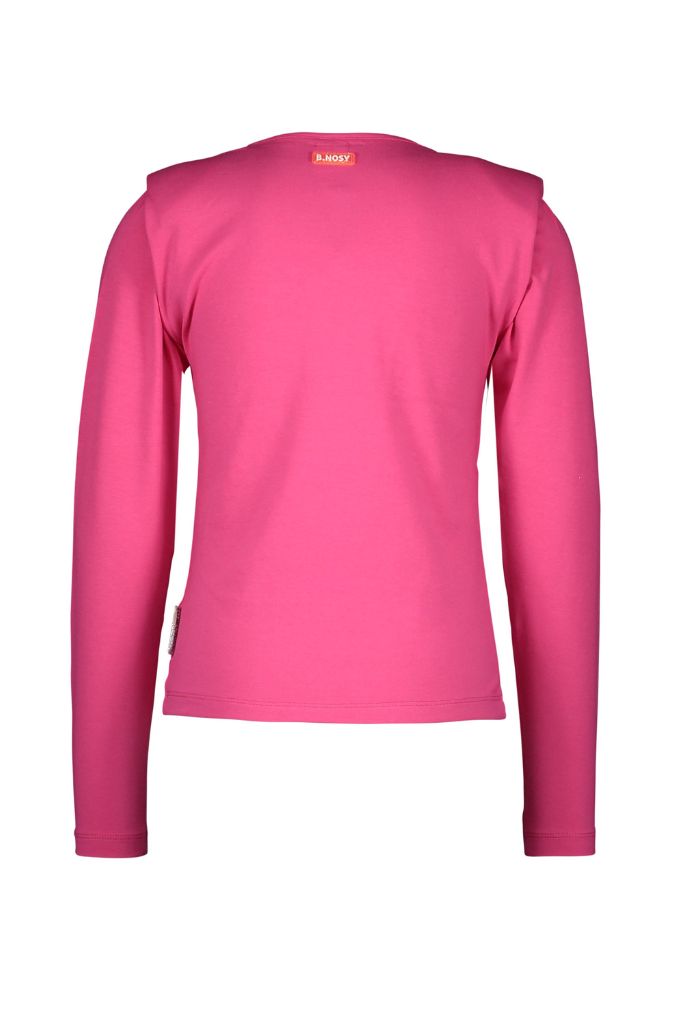 Shoulder Pad Long Sleeve Top in Pink