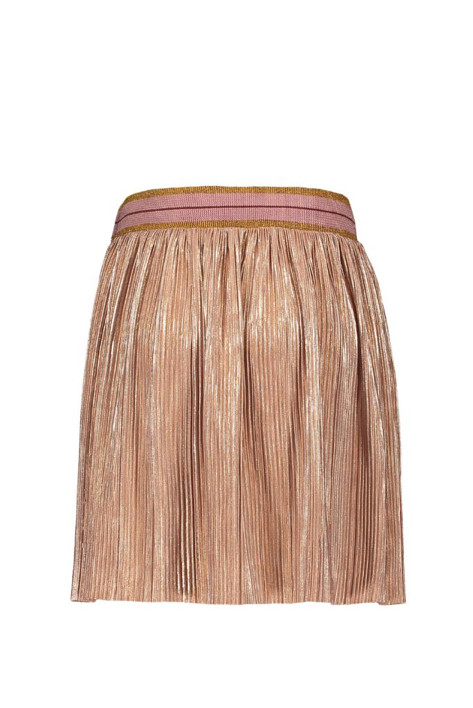 Girls Metallic Rose Gold Pleated Skirt