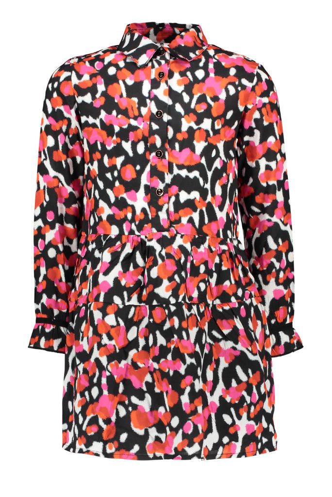 Long Sleeve Multi-Coloured Spots Dress