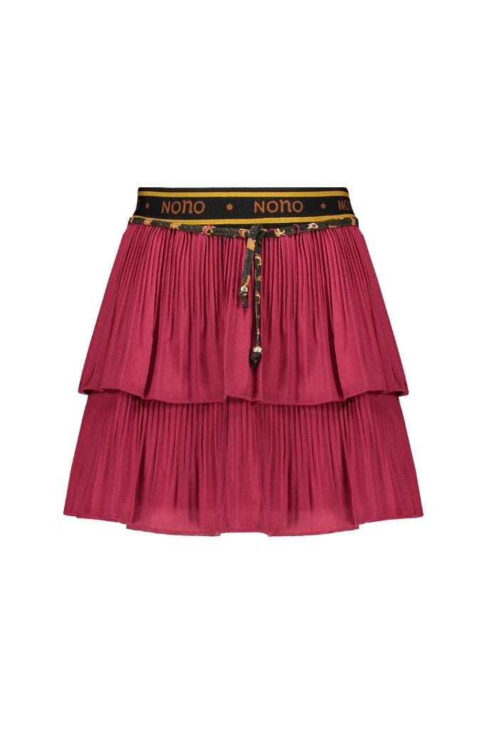 Girls Nikki Pleated Ruffle Skirt - Maroon