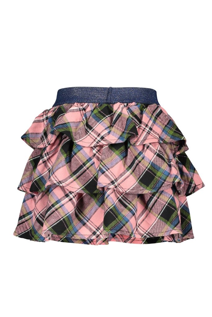 B.Nosy Girls Layered Ruffle Check Skirt