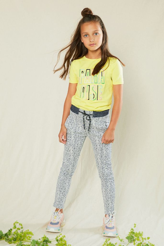 NONO Girls Secler Pants With Pintucks - Animal Print