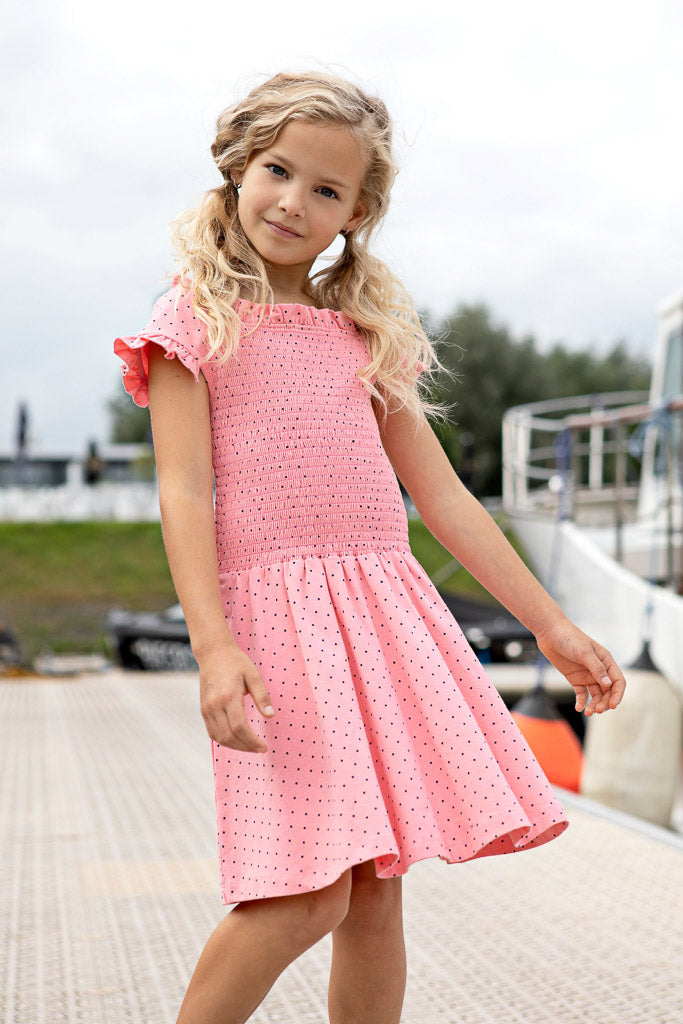 Girls Smocked Pink Dress