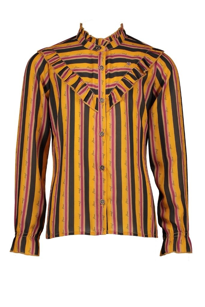 Girls Tikky Stripe Blouse by NoNo | Front View