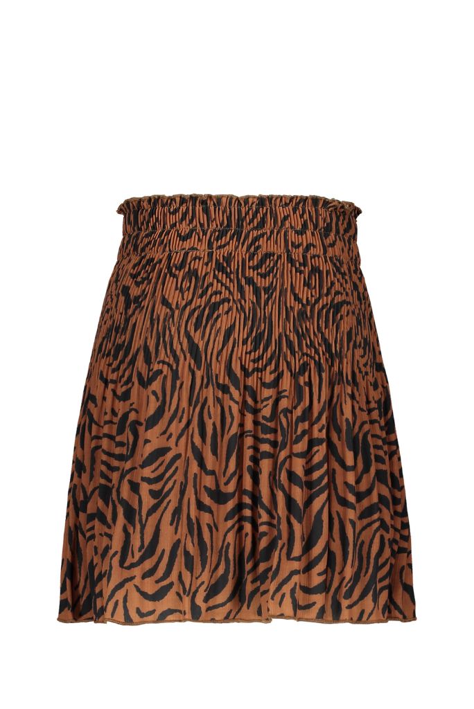 Zebra Print Pleated Skirt