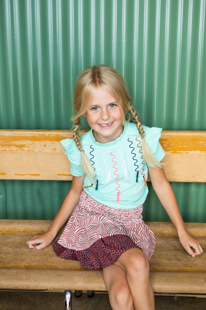 B.Nosy Girls Zebra Print Ruffle Skirt