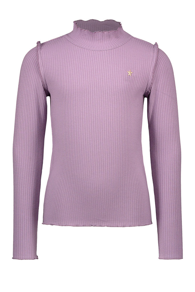 Girls Purple Long Sleeve Turtleneck Top