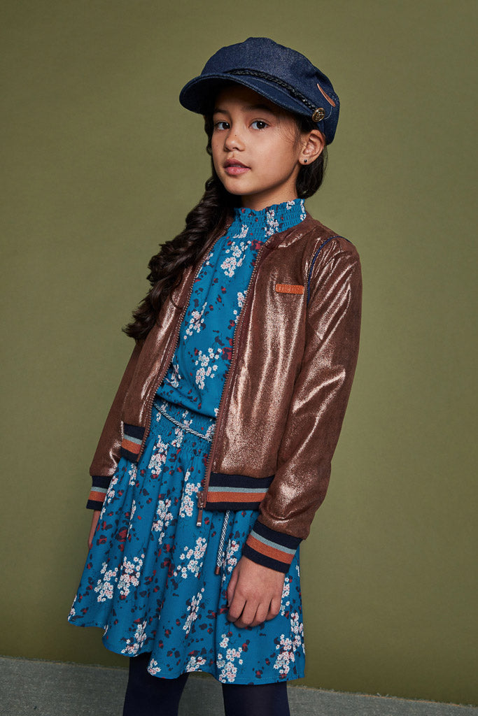 Girls Daisy Bomber Zip Jacket